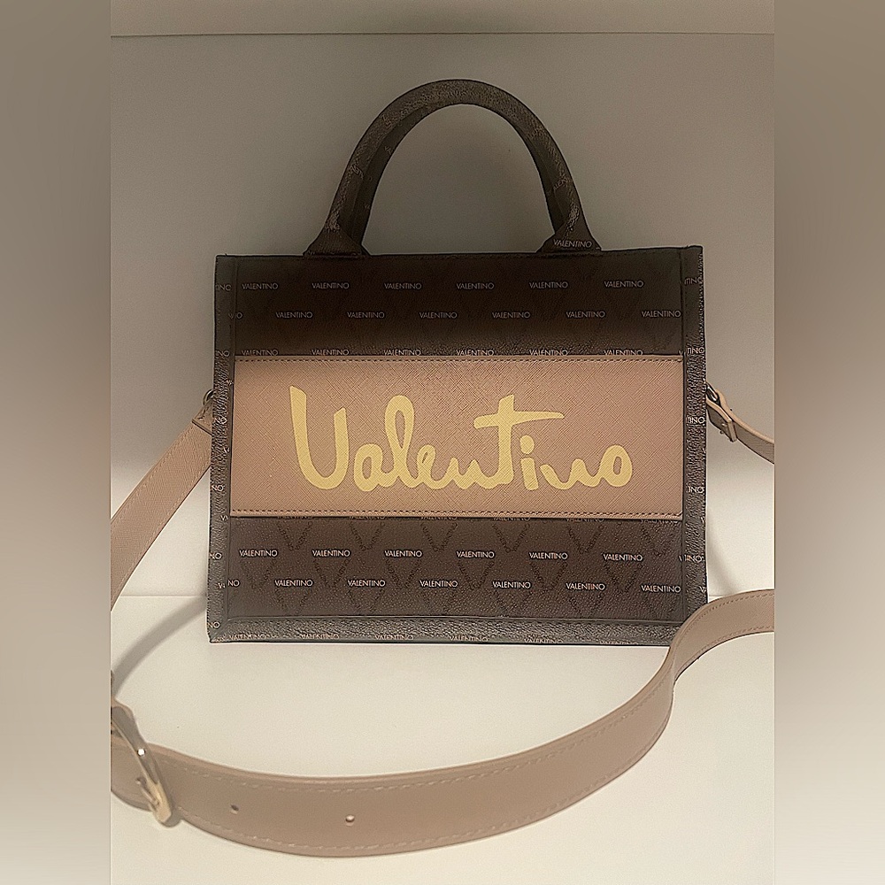 Valentino Brown/Tan Monogram Women's Bag